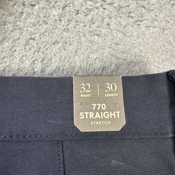 J Crew 770 Mens Straight Pants 32X30 Navy Blue Flat Front Performance Tech NEW